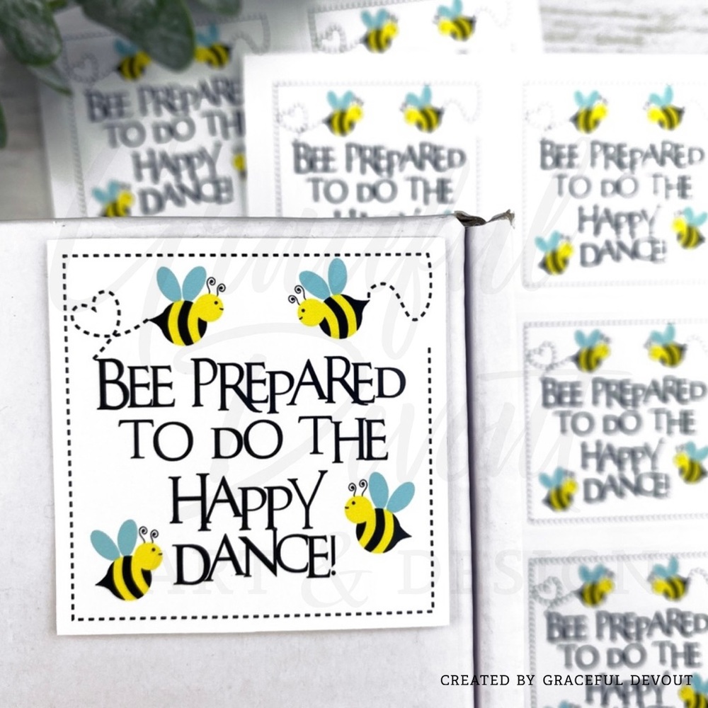πBee Prepared To Do The Happy Dance! - 2" (inches) (48ct.) Stickers - Picture 4 of 5